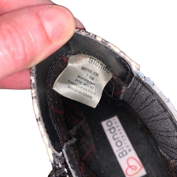 Blondo Women's Size 7.5 Waterproof Noa Ankle Bootie Leather Black Snake Print - Picture 6 of 8